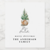 modernes Mindestjahr zur Erinnerung an Weihnachtsb Weinetikett (Einzelnes Label)