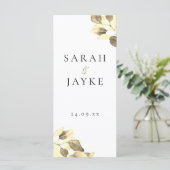 Modernes Mini-Gold-Leaf-Hochzeitsprogramm (Stehend Vorderseite)