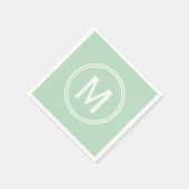 Modernes Mini Green Custom Round Gerahmt Monogram Serviette (Ecke)