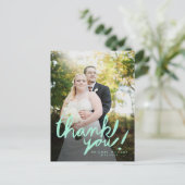 Modernes Mini Handwrite Foto Vielen Dank Postcard Postkarte (Stehend Vorderseite)