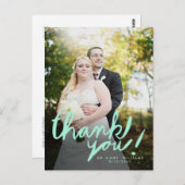 Modernes Mini Handwrite Foto Vielen Dank Postcard Postkarte (Vorne/Hinten)
