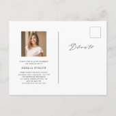 Modernes Minimal 2023 Abschluss Foto Einladungspostkarte (Rückseite)