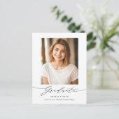 Modernes Minimal 2023 Abschluss Foto Einladungspostkarte (Stehend Vorderseite)