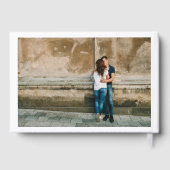 Modernes Minimal | 3 Foto Monogramm Hochzeit Gästebuch (Rückseite)