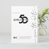 Modernes Minimal | 50. Gala Save the Date (Stehend Vorderseite)