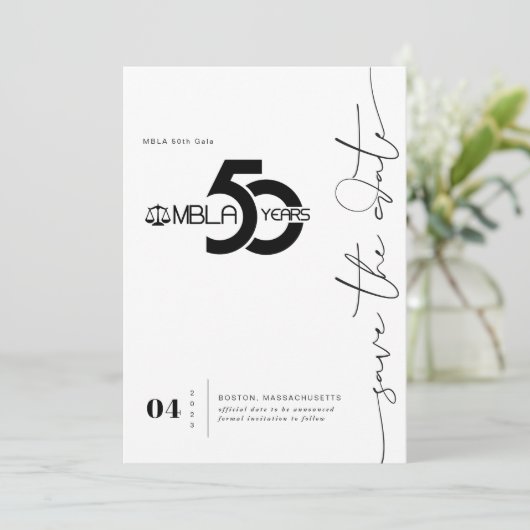 Modernes Minimal | 50. Gala Save the Date (Stehend Vorderseite)