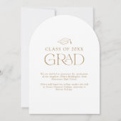 Modernes Minimal Arch Foto Gold Grad Ankündigung (Rückseite)