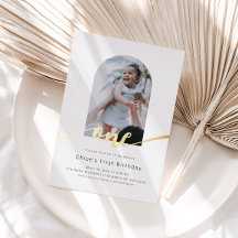 Modernes Minimal Arch Foto zum Geburtstag