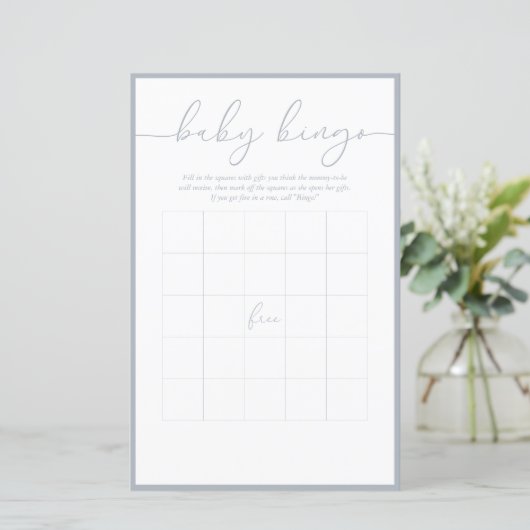 Modernes Minimal | Baby Bingo Game Card (Stehend Vorderseite)