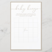 Modernes Minimal | Baby Bingo Game Card (Vorderseite)