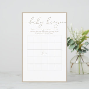 Modernes Minimal   Baby Bingo Game Card