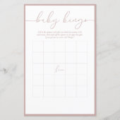 Modernes Minimal | Baby Bingo Game Card (Vorderseite)