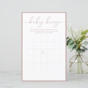 Modernes Minimal   Baby Bingo Game Card