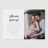 Modernes Minimal Baby Dusche Foto Pergament Einladungen (Vorderseite)