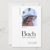 Modernes Minimal "Bach & Boujee" Bachelorette Foto Einladung (Vorderseite)