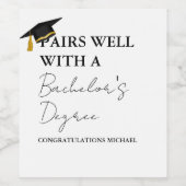 Modernes Minimal-Bachelor-Degree-Abschluss-Geschen Weinetikett (Einzelnes Label)