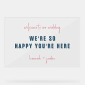 Modernes Minimal | Begrüßung Acrylschild (Vorderseite)