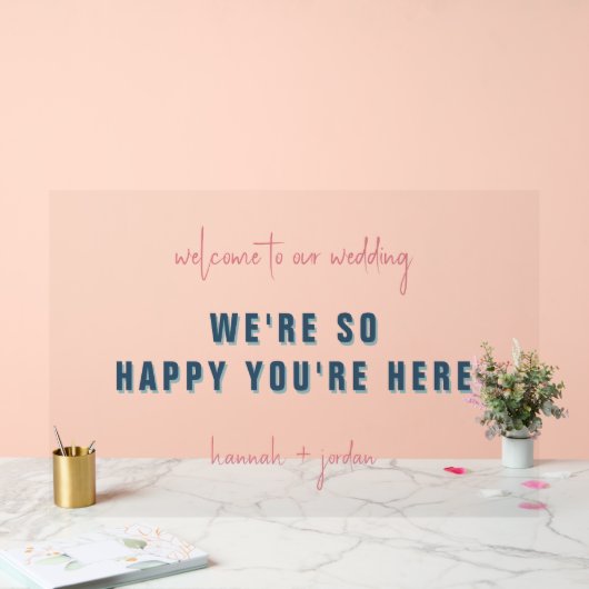 Modernes Minimal | Begrüßung Acrylschild (Hochzeit)