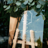 Modernes Minimal | Begrüßungsempfang für Monogramm Acrylschild