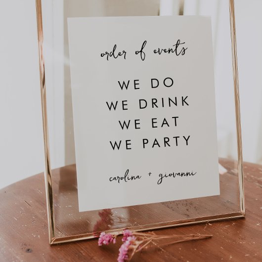 Modernes Minimal | Begrüßungsempfang für Monogramm Poster