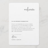 Modernes Minimal | Begrüßungskarte Menükarte (Vorderseite)