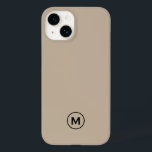 Modernes Minimal-Beige Monogramm Case-Mate iPhone 14 Hülle<br><div class="desc">Moderne Minimalistische Beige Schwarz Monogram Emblem Phone Case. Einfaches Schwarz-Beige-Monogramm-Emblem mit mit Monogramm Initial in moderner Typografie auf schlichtem schlichtem,  beigen Hintergrund.</div>