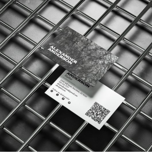 Modernes Minimal Beruflich Black Scribble Visitenkarte