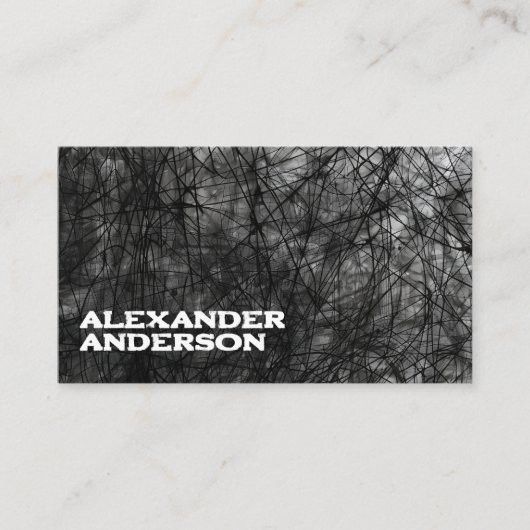 Modernes Minimal Beruflich Black Scribble Visitenkarte (Vorderseite)