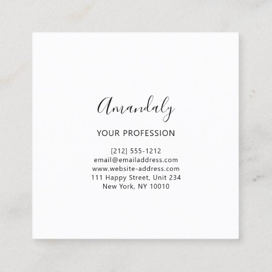 Modernes Minimal Berufliches Logo VIP Red Lux Gold Quadratische Visitenkarte (Rückseite)