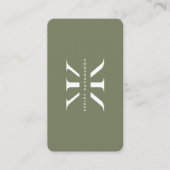 Modernes Minimal Berufliches Monogram Logo K Sage Visitenkarte (Vorderseite)