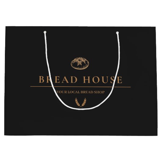 Modernes Minimal Black Bakery Business Große Geschenktüte (Vorderseite)