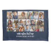 Modernes Minimal Blau - 20 FotoCollage Kissenbezug (Vorderseite)