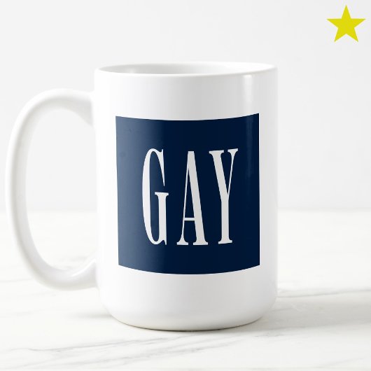 Modernes Minimal Blau Gay Pride 90er Logo Kaffeetasse