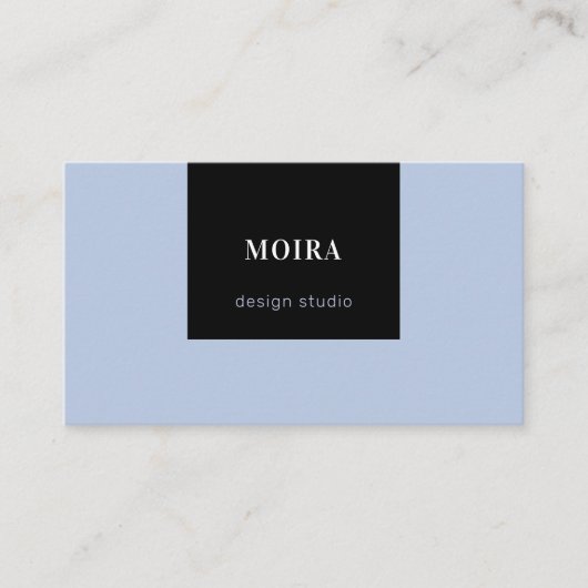 Modernes Minimal Blue Black Visitenkarte (Vorderseite)
