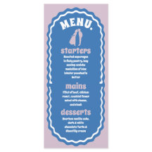 Modernes Minimal Blue & Lila Retro Wavy Arch Menu