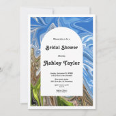 Modernes Minimal Blue Sky Abstraktes Brautparty Einladung (Vorderseite)