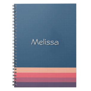Modernes Minimal Blue Spiral Foto Notebook Notizblock