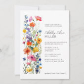 Modernes Minimal-Blumen-Detail-Hochzeitsszenario-B Einladung (Vorderseite)