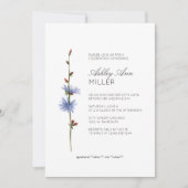Modernes Minimal-Blumen-Detail-Hochzeitsszenario-B Einladung (Vorderseite)