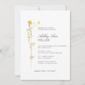 Modernes Minimal-Blumen-Detail-Hochzeitsszenario-B Einladung (Vorderseite)