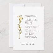 Modernes Minimal-Blumen-Detail-Hochzeitsszenario-B Einladung (Vorderseite)