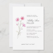 Modernes Minimal-Blumen-Detail-Hochzeitsszenario-B Einladung (Vorderseite)