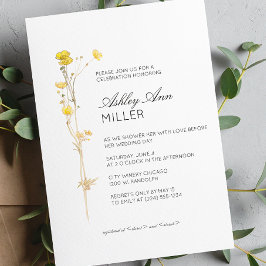 Modernes Minimal-Blumen-Detail-Hochzeitsszenario-B Einladung