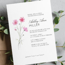 Modernes Minimal-Blumen-Detail-Hochzeitsszenario-B Einladung