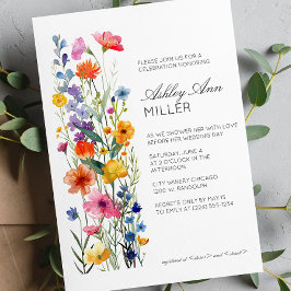 Modernes Minimal-Blumen-Detail-Hochzeitsszenario-B Einladung