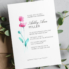 Modernes Minimal-Blumen-Detail-Hochzeitsszenario-B Einladung