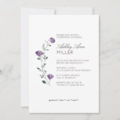 Modernes Minimal-Blumen-Detail-Hochzeitsszenario-B Einladung (Vorderseite)