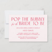 Modernes Minimal Blush Pink & Magenta Brautparty Einladung (Vorderseite)