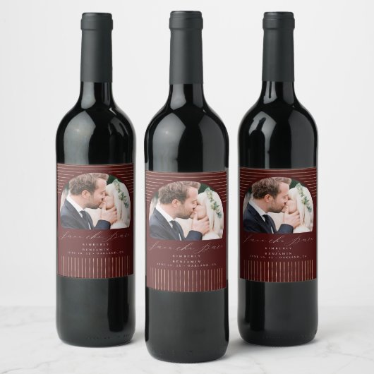 Modernes Minimal Bohemisches Save the Date Foto We Weinetikett (Flaschen)