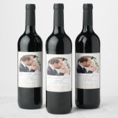 Modernes Minimal Bohemisches Save the Date Foto Weinetikett (Flaschen)